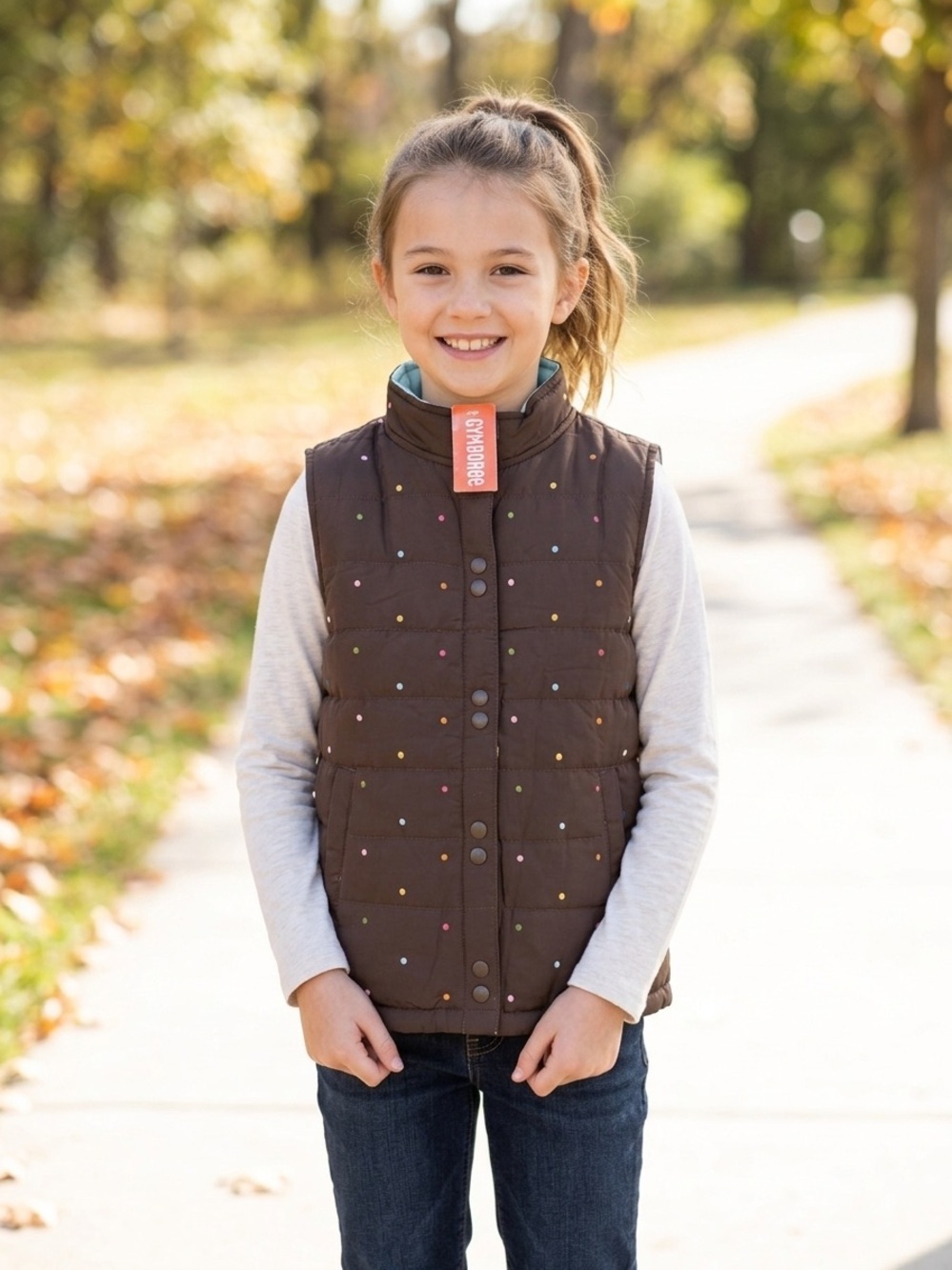 Gymboree LOTS OF DOTS LINE 2008 Size Large(10-12) Brown Aqua Blue Snap Front NWT